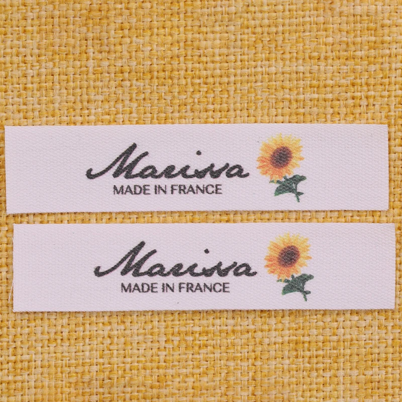 15mmx70mm Custom Clothing Labels - Personalized Brand Organic Cotton Ribbon Labels Logo or Text Sewing DIY Labels 500pcs