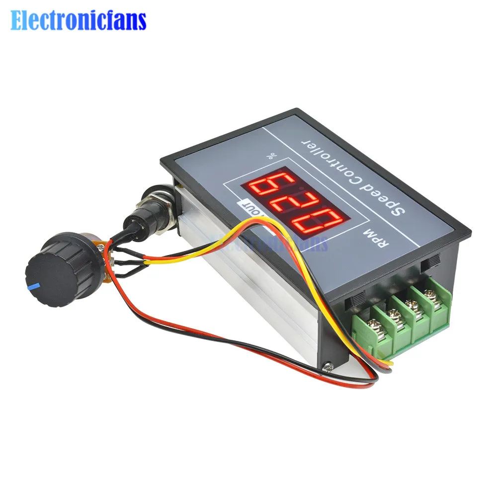 30A PWM-Motorgeschwindigkeitsregler 6V 12V 24V 48V DC LED-Digitalanzeige 0-100% Einstellbarer Spannungsregler mit Potentiometer-Schalter – Detail 6