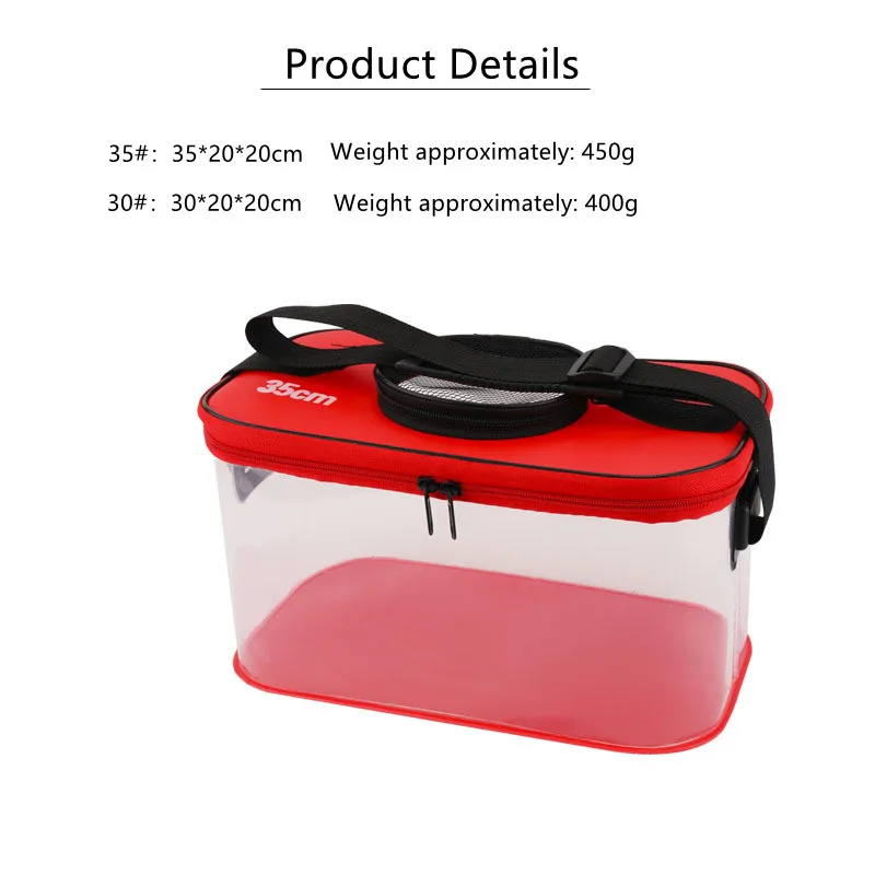 Transparent EVA Fish Bucket Fishing Box Foldable Fish Bucket Skylight Breathable Fish Bucket Fishing Gear