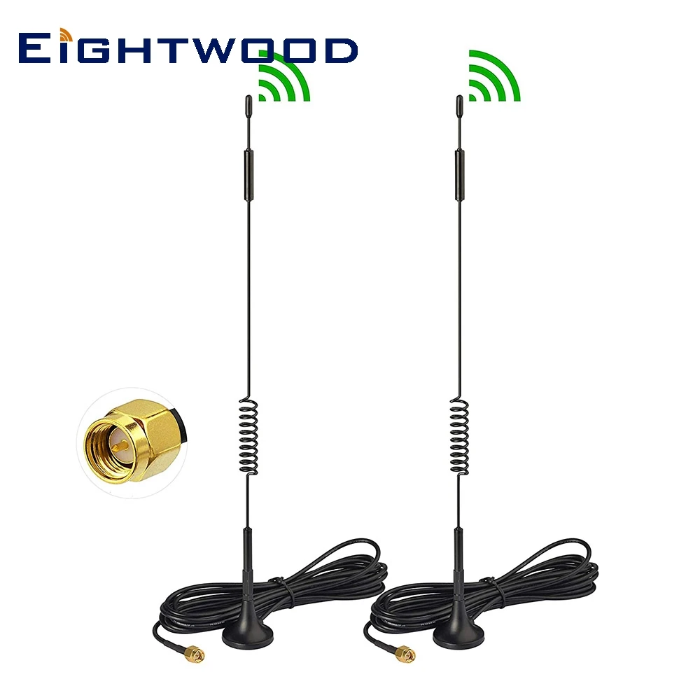 Eightwood 4G LTE MIMO هوائي SMA ذكر لبوابة التوجيه مودم هوت سبوت موبايل إشارة الداعم الخلوية مكبر للصوت حزمة من 2