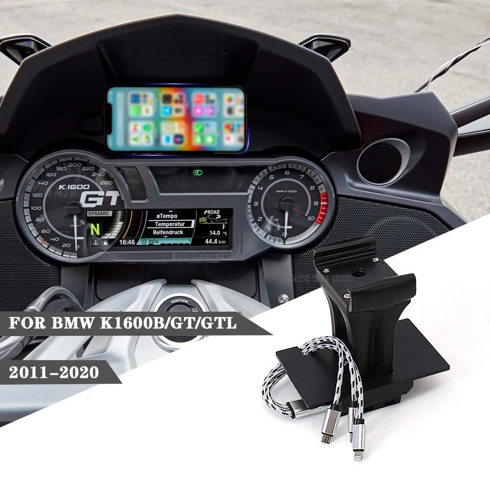 

For BMW K1600GTL K1600B K1600GT Motorcycle Cellphone navigator GPS holder Charge for phone mobile support