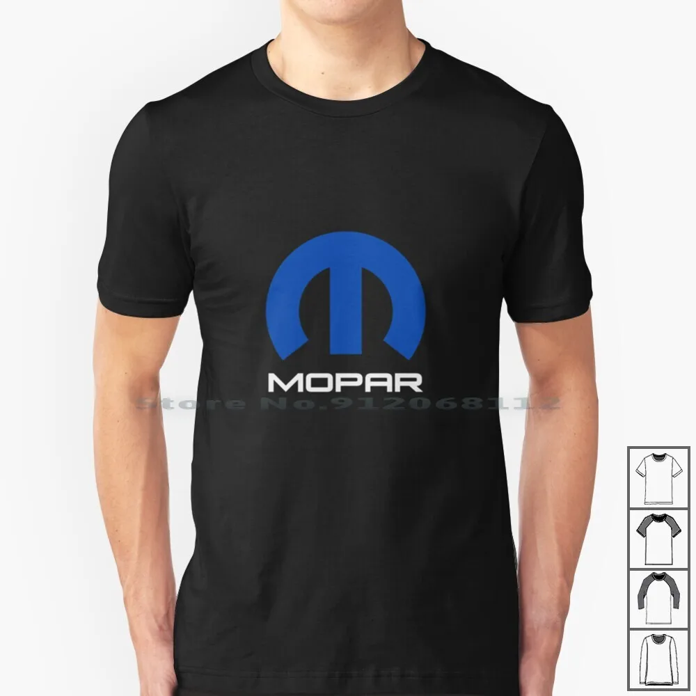 Fan Art Mopar Logo Bleu Et Blanc T Shirt 100% Cotton Mopar Challenger Charger Chrysler Car Muscle American Classic Vintage