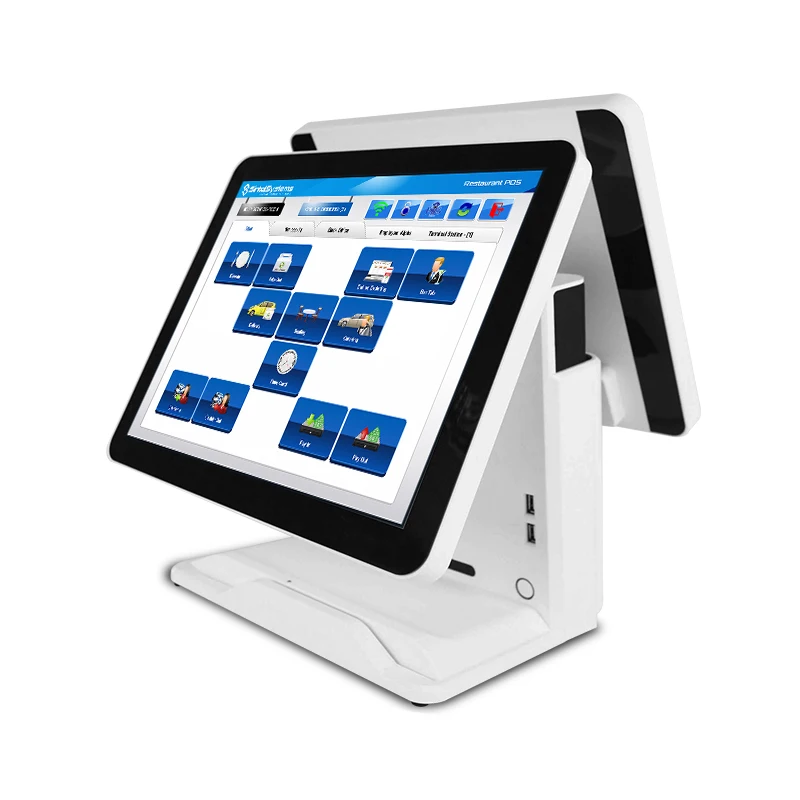 Free Shipping OEM Factory Price Capacitive Double Screen 15-Inch Screen Touch Pos System For Bar POS1618DP