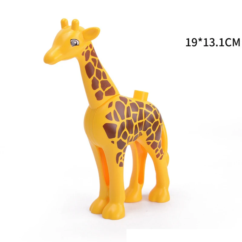 Big Size Animals Zoo Domestic Bird Leopard Elephant Tiger Deer Cat Rabbit Building Blocks Compatible With  Bricks Kids Toys