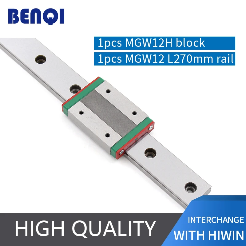 steel linear rail MGW12R- L270mm + 1pc MGW12H linear block made in china Benqi