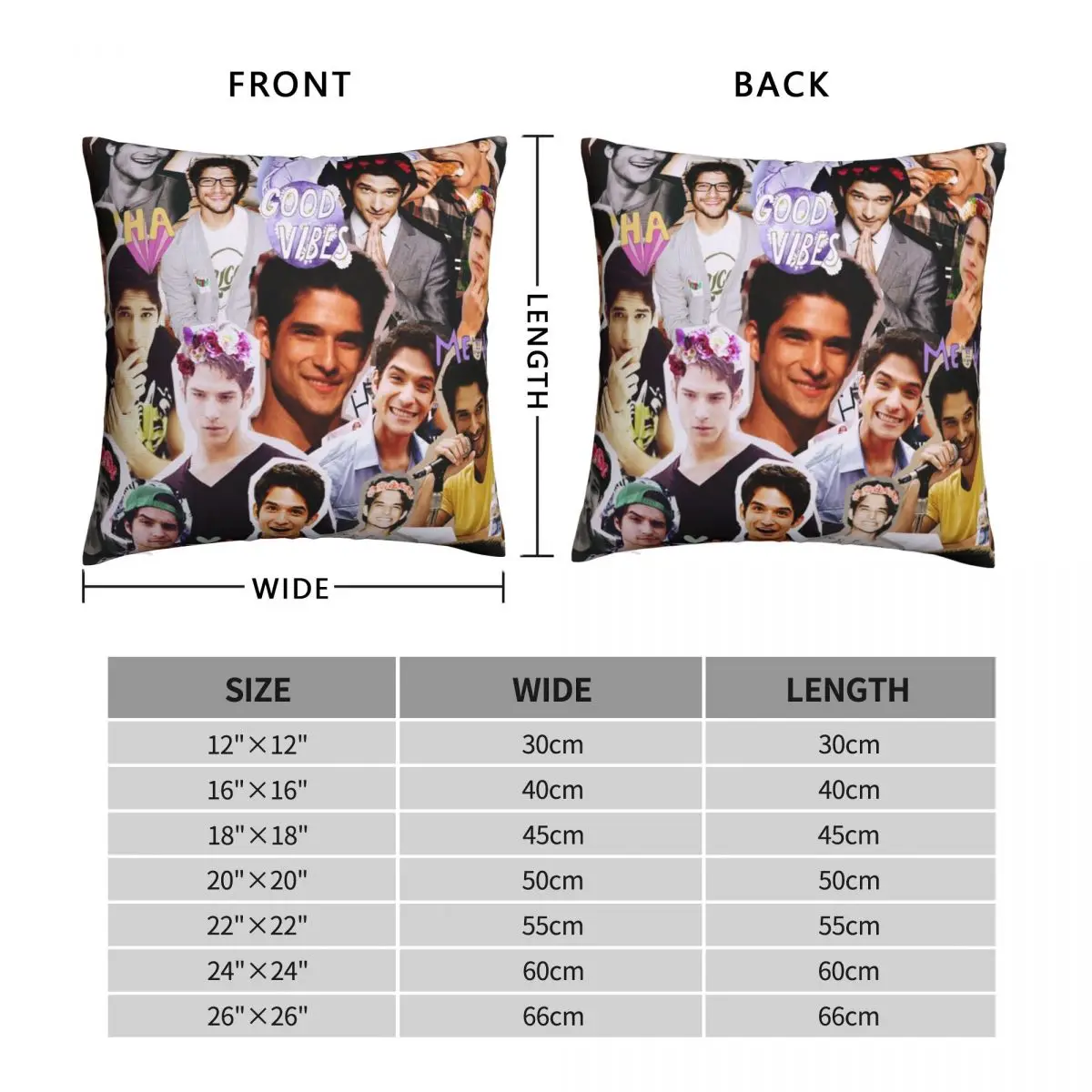 Tyler Posey Collage Square Pillowcase Polyester Linen Velvet Zip Decor Home Cushion Cover