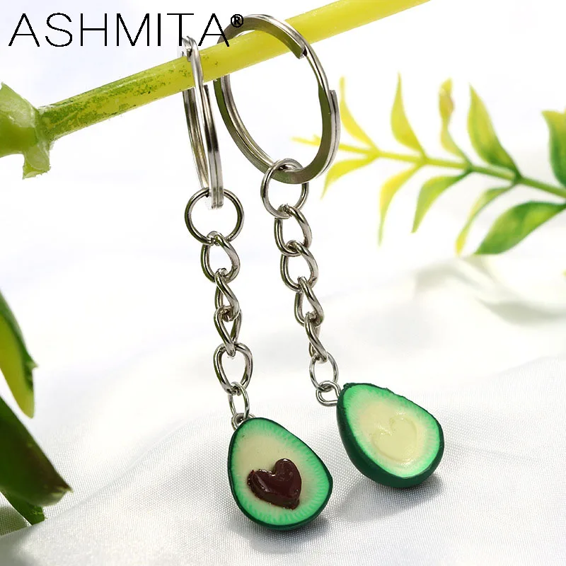 Best Friend's Gift Couples & Lovers Jewelry BFF Toy Green  Yellow Fruit Avocado Heart-shaped Keychain Fashion  Pear Keyrings