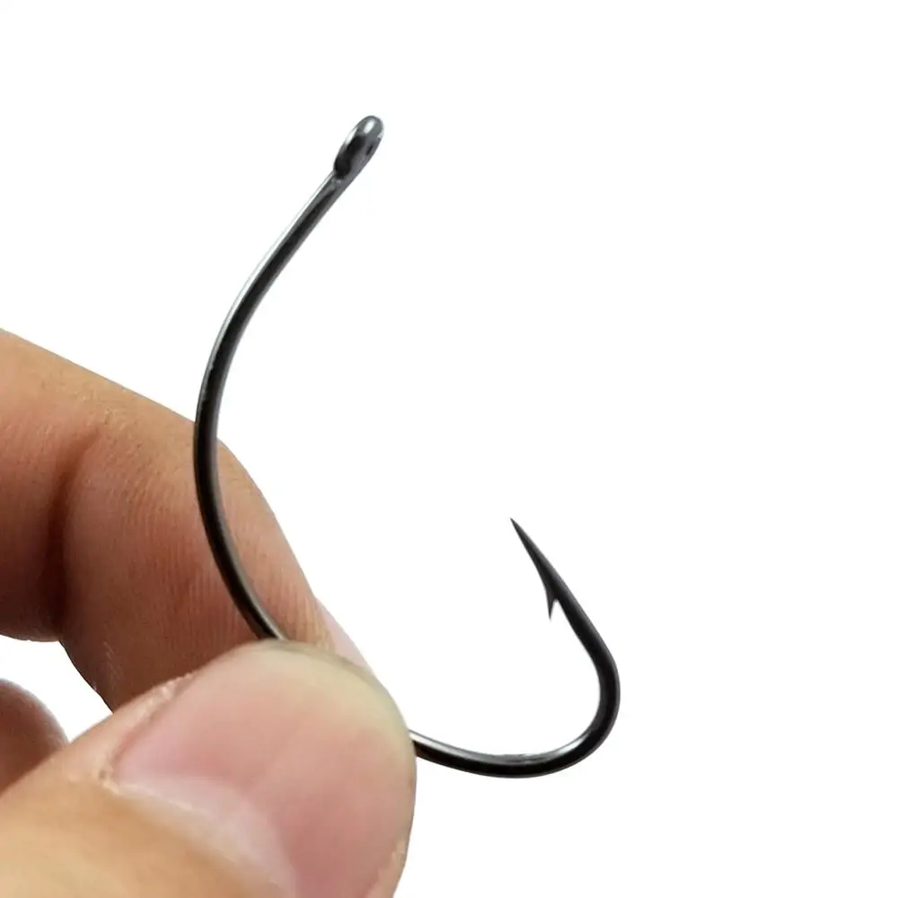 50-1000 PCS Wide Gap Hook Sea Fishing Hooks 1/0#-8/0# Barbed Carbon Steel Fishhook Walleye Bait Hook