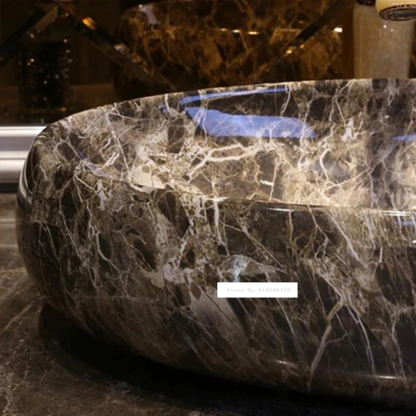 GW-6081 خمر نمط عالية الجودة السيراميك كونترتوب غسل حوض الفن مكافحة حوض الحمام بالوعة الفني اليدوية غسل حوض