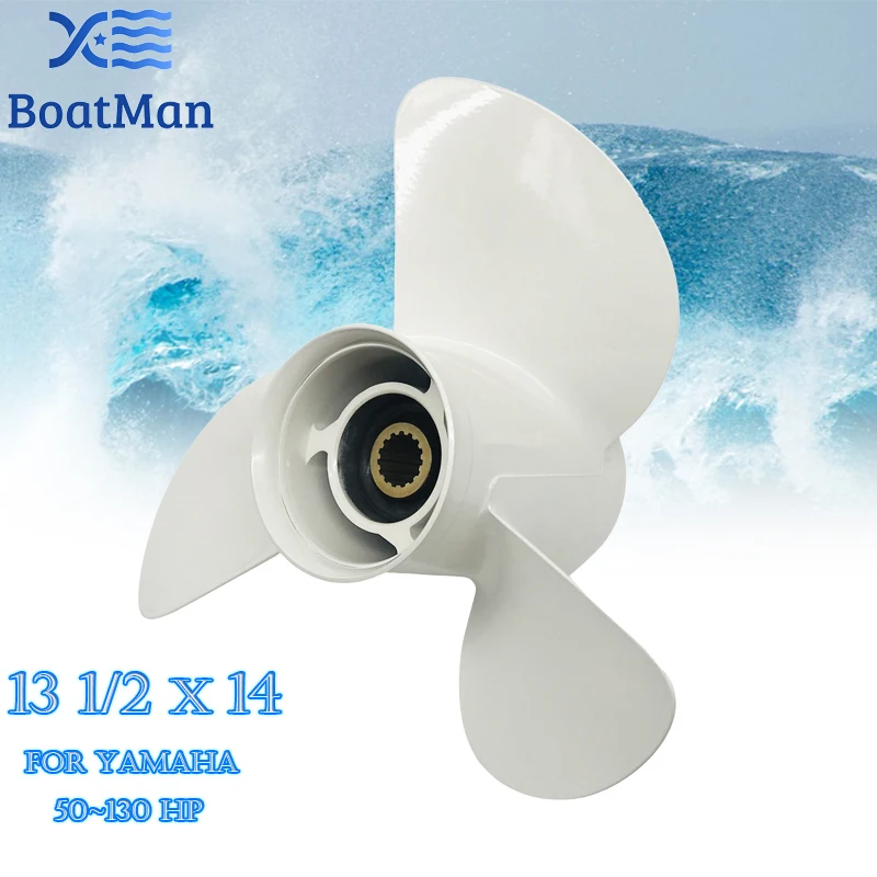 Boat Propeller 13 1/2x14 For Yamaha Outboard Motor 50-130HP Aluminum 15 Tooth Spline 68V-45941-00-EL Engine Part