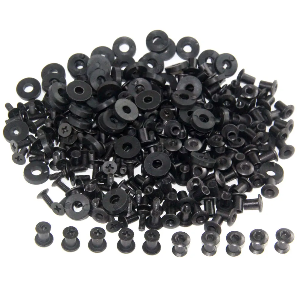 100pcs Black Cross Flat Head Chicago Screw for DIY Kydex Sheath Holster Hand Tool Parts