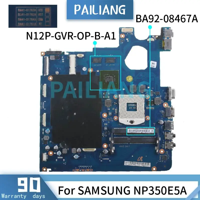 

PAILIANG Laptop motherboard For SAMSUNG NP350E5A Mainboard BA92-08467A BA41-01763A N12P-GVR-OP-B-A1 HM65 DDR3 tesed