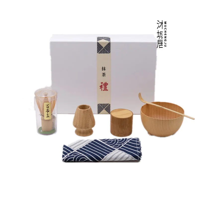 6pcs/set Pure ecological bamboo and wood Matcha set Tea set is a good gift Matcha tea set