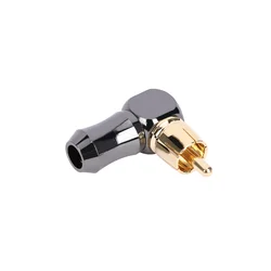 RCA Right Angle 90 Degree Male Plug 6.0mm Audio Video Connector Soldering Adapter