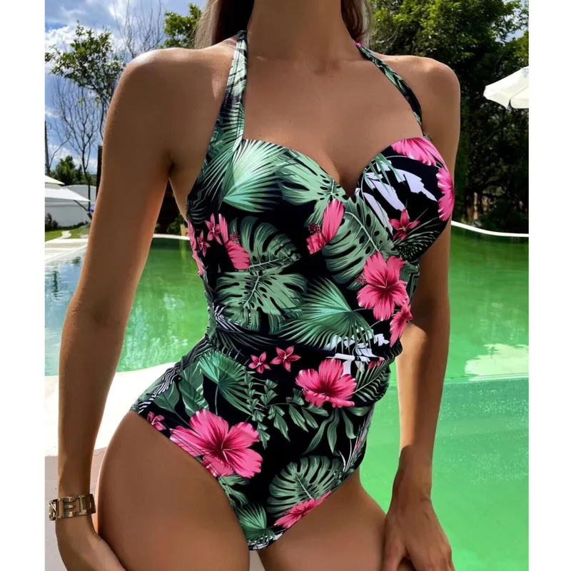 Summer Sexy Print One Piece Swimsuit Closed Plus Size Swimwear Female Body Bathing Suit For Pool Beach Women Swimming Suit 2022