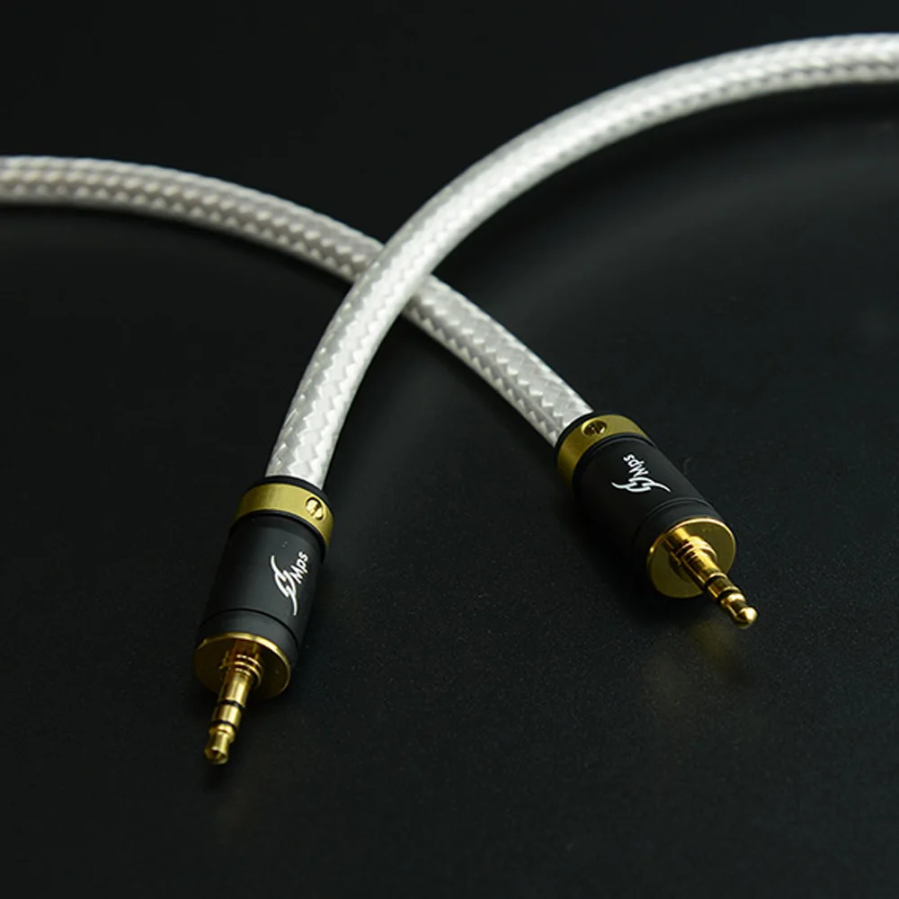 MPS 3.5mm Male to Male AUX Audio Cable, Silver plated Audiophile, Top Quality for Smartphone iPod Tablet