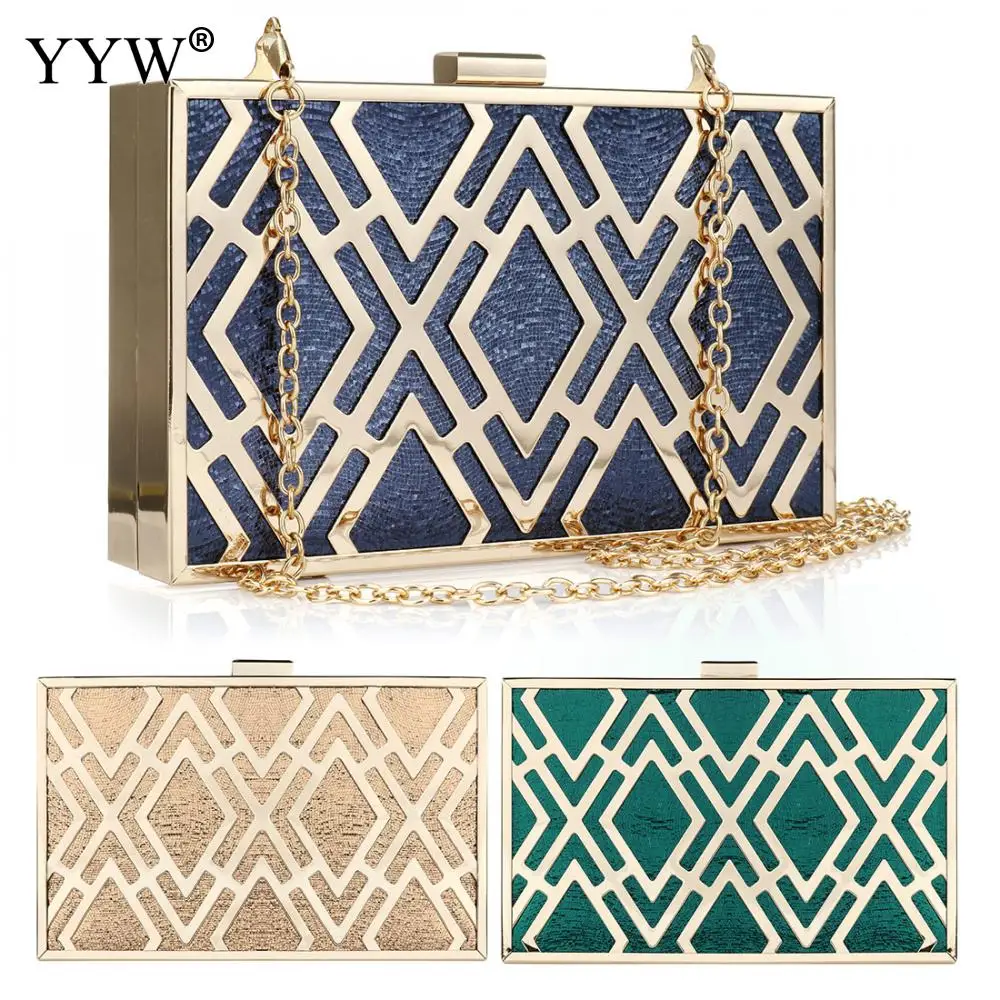 Acrylic Box Bag With Chain Women 'S Shoulder Bags Blue Geometric Hard-Surface Evening Party Clutch And Purse Bolsas Feminina