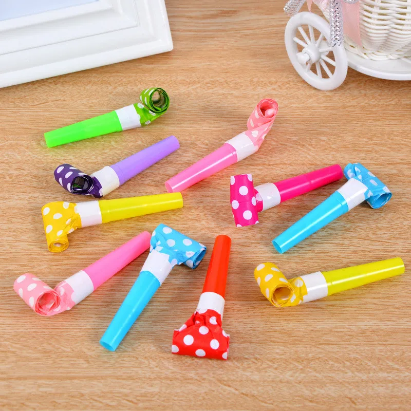 6Pcs/Lot Dot Color Party Blowouts Whistles Kids Birthday Party Favors Decoration Supplies Children's Bachelorette Wedding