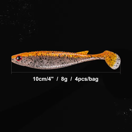 Imagen 2 del producto Noeby-señuelo suave de silicona, 16 Uds., 10cm, 8g, cola de paleta, Jigging Wobblers Drive Shad, Swimbait Artificial, Fluke Pike Leurre Souple
