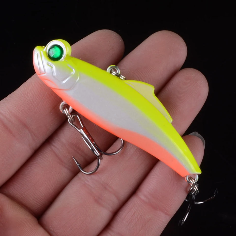 1 pcs 6.7cm/12g Artificial Bait Popper VIB Fishing Lure lead inside Hard Bait Diving Pesca Bait Sea Fishing Tackle 3D Eyes