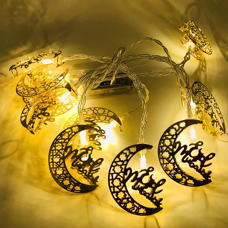 

Moon And Star Led String Lights Ramadan Decorations For Home EID Mubarak Decor Islam Muslim Event Party Supplies Eid Light Decor