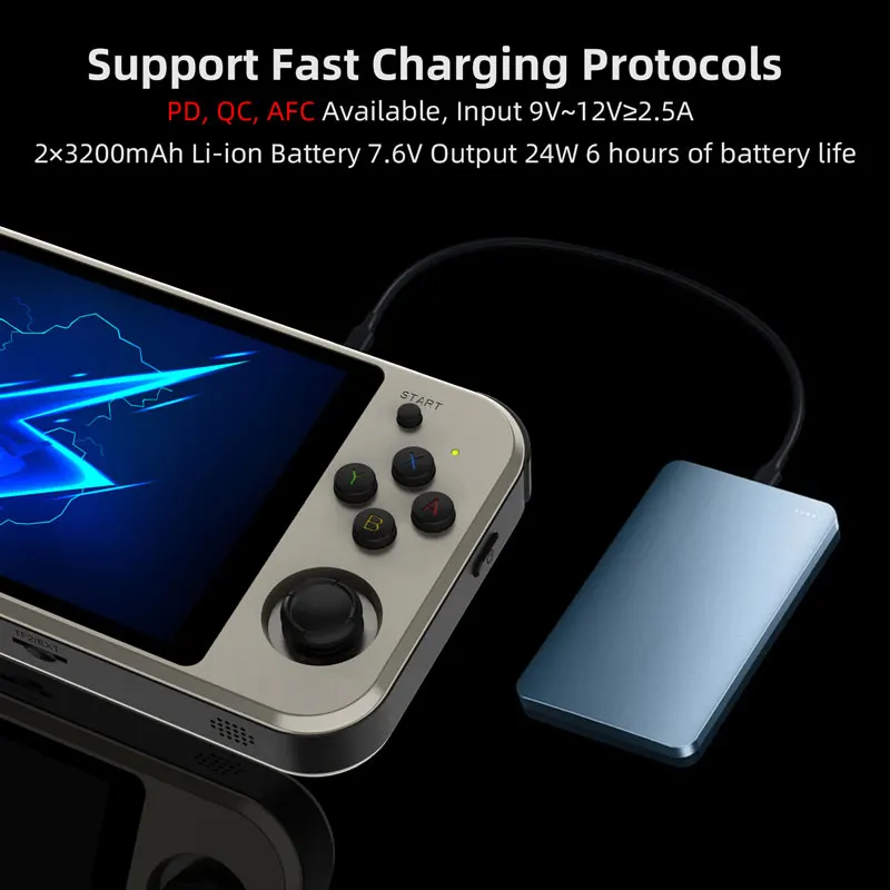 Anbernik RG552 نظام مزدوج يده وحدة التحكم 4200 ألعاب الرجعية 5.36 "IPS شاشة تعمل باللمس PD تهمة أندرويد لينكس المحمولة لعبة لاعب