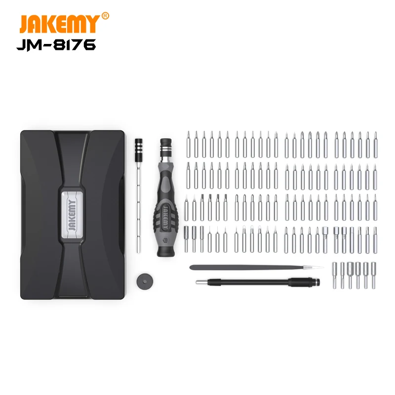 JAKEMY JM-8176 106 IN 1 Precision Screwdriver Set Magnetic Bits Screw Driver With Extension Bar for Mobile Phone Repair Tools