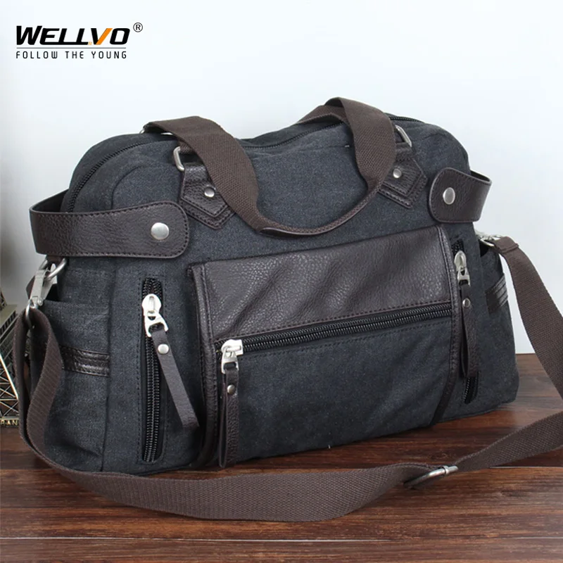 Male Bag England Retro Handbag Shoulder Bag Canvas Men Big Messenger Bags High Quality Men\'s Travel Crossbody Duffle Bag XA45C