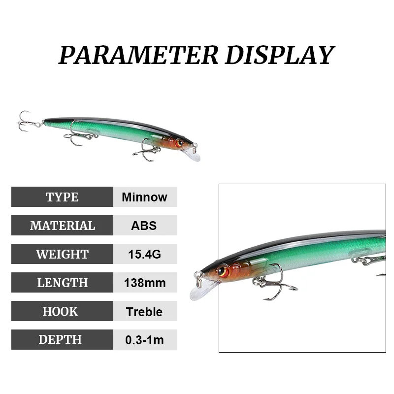 Crankbait flotante minnow para lubina - Señuelo profesional - imagen 3