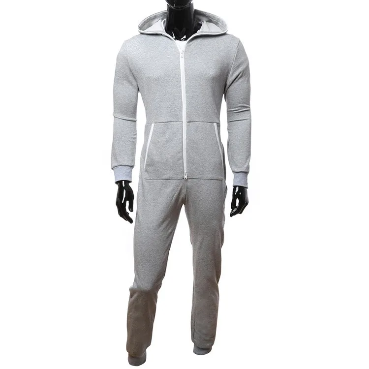 Winter And Autumn Men Hooded Onesies Pajama Kigurumi Elegant Solid Keep Warm And Soft Onepieces Homewear Casual Nightwear