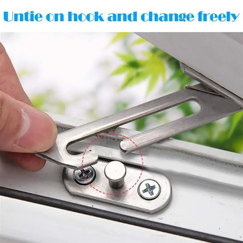 Window Lock Restrictor Lockssliding Stainless Steel Hook Childrenlimiter Child Casement Stay Openingbrace Wind Guards Barn Door