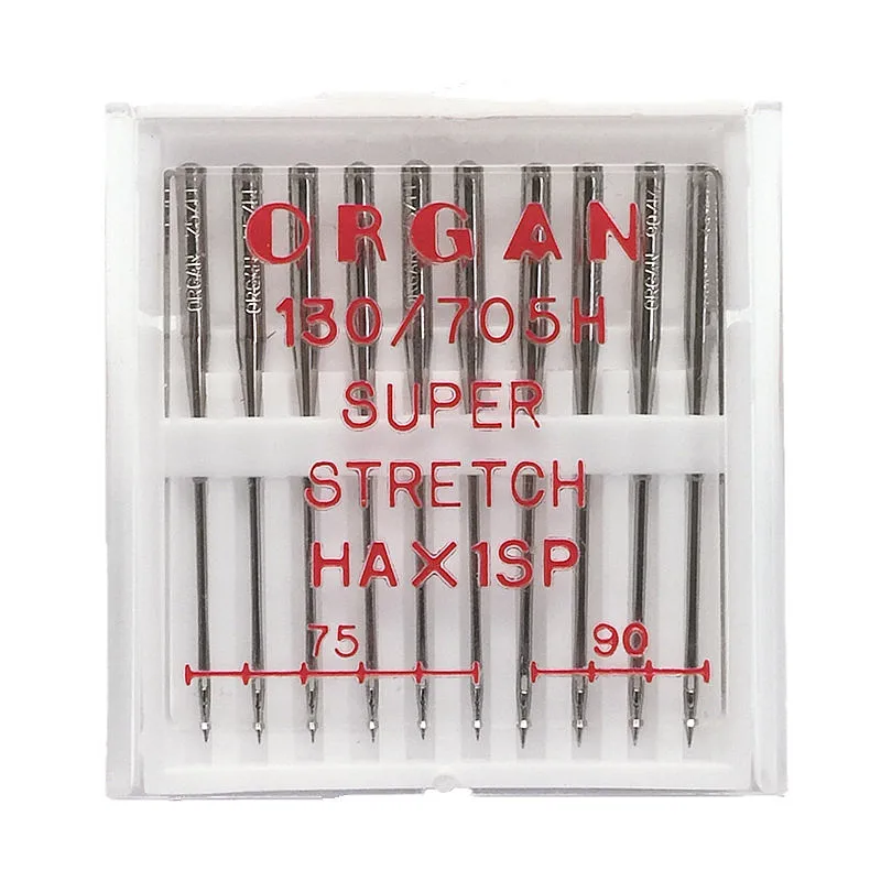 10pcs/pack Organ Needles  Domestic Sewing Machine Needles Super Stretch For Knitted Fabrics And Elastic Fabric Size 75 90 Mix