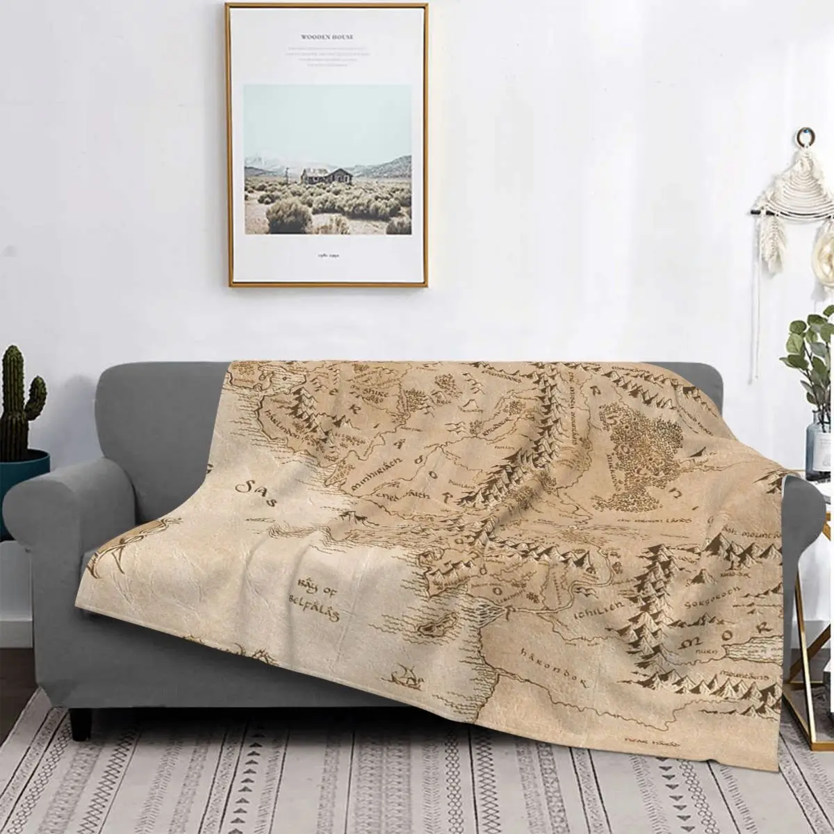 

Tolkien Map Of Middle Earth Blanket Bedspread Plaid Designer Blanket Children'S Sleeping Bag Cute Blanket