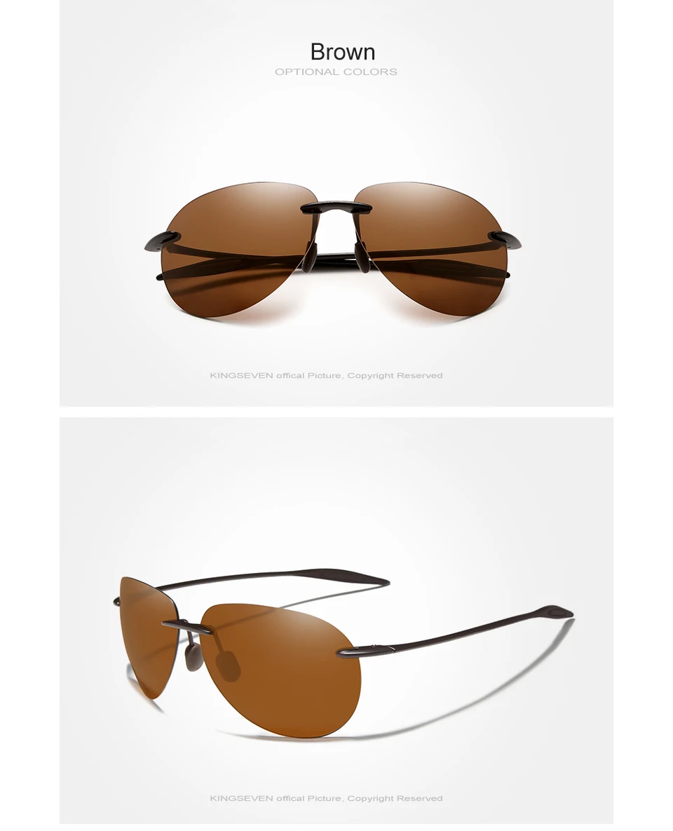 KINGSEVEN DESIGN Herren Klassische Pilotensonnenbrille Polarisierte Sonnenbrille Für Männer Fahren Spiegellinse UV400 Schutz Oculos N7027 – Detail 8