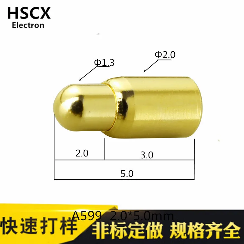 

Pogo Pin A599 Charging Spring Thimble Spring Pin Probe Current Pin PIN Pin Positioning Pin Gold-plated Contacts