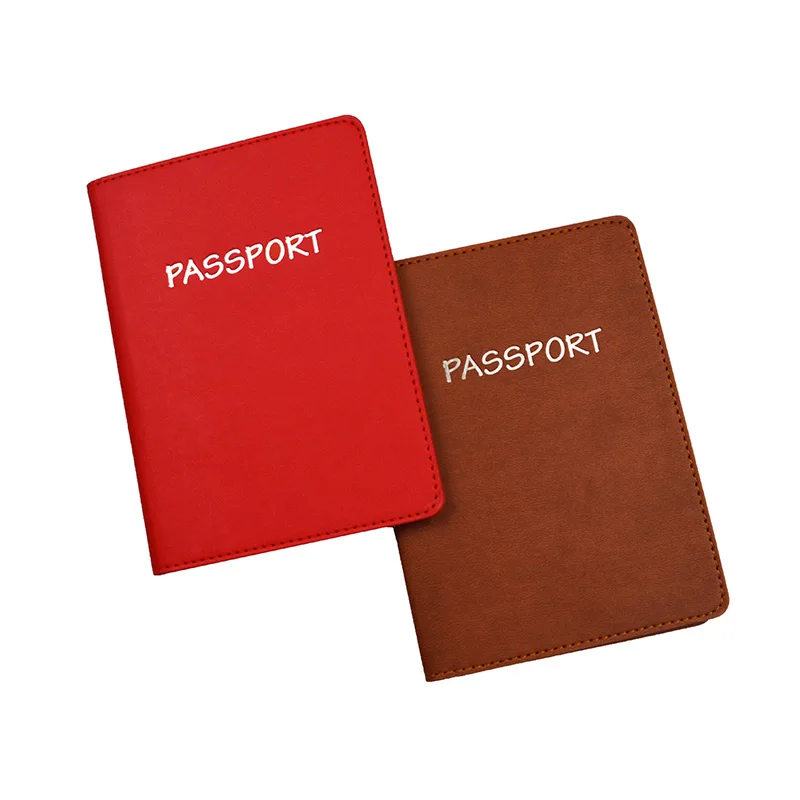 Soporte para pasaporte de cuero PU de alta calidad con múltiples ranuras para tarjetas de identificación, billetes de vuelo, cheques, notas, fundas para pasaporte personalizadas