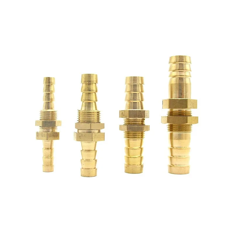 4mm 6mm 8mm 10mm 12mm 14mm 16mm 19mm 25mm Hose Barb Bulkhead Brass Barbed Tube Pipe Fitting Coupler Connector Adapter