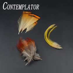 3optional Styles 20pcs Golden Pheasant Crest Tippet Section Head&Abdomen Feathers Fly Wing Tail Fly Tying Materials Salmon Flies
