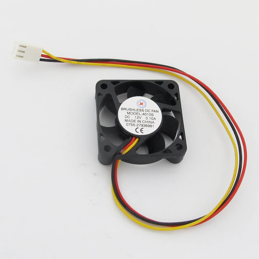 1pc Brushless DC Cooling Fan 40x40x10mm 40mm 4010 7 blades 12V 3pin Connector