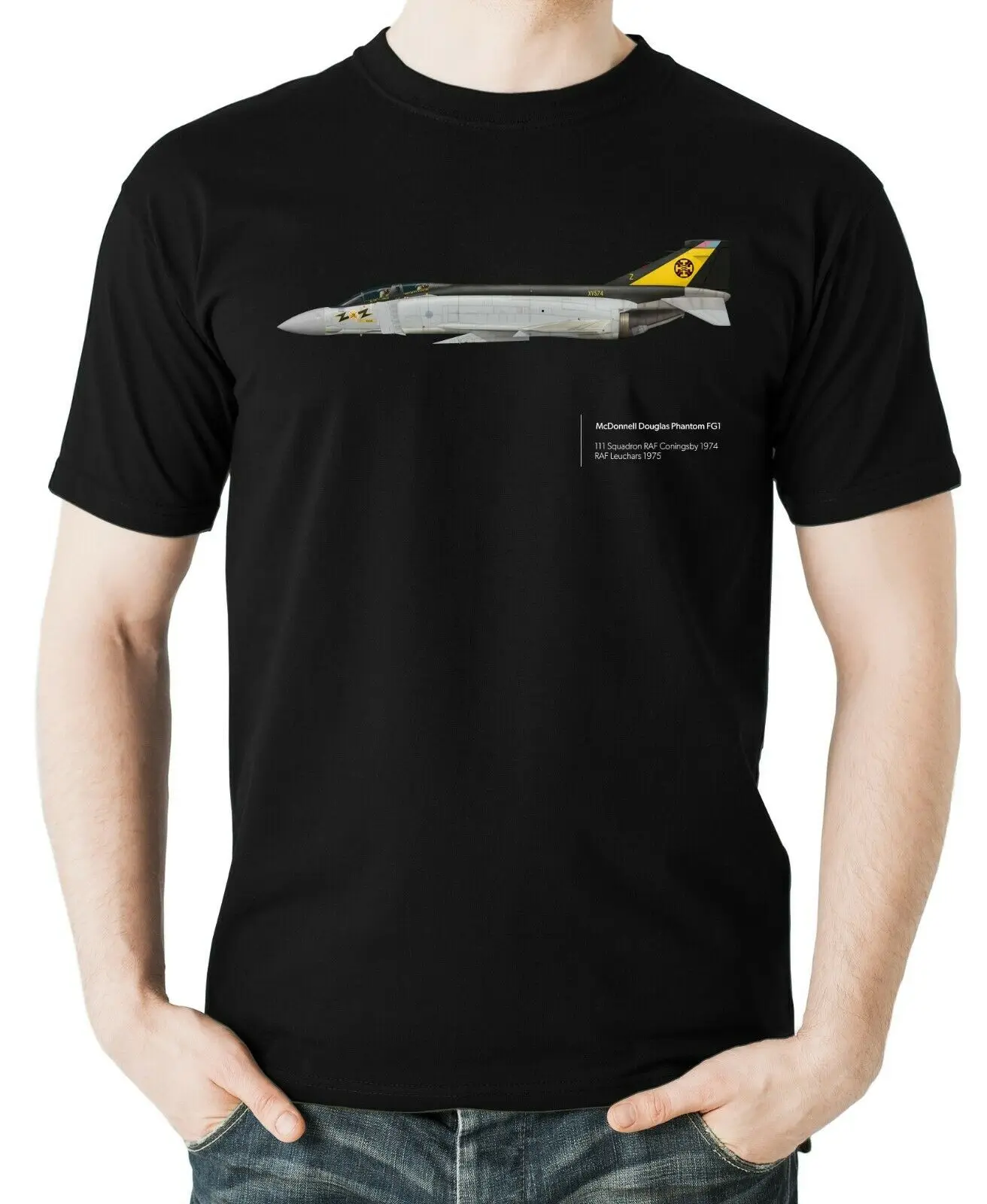 Aviation Themed Royal Air Force 111 Sqn Phantom FG.1 Fighter T-Shirt. Summer Cotton Short Sleeve O-Neck Mens T Shirt New S-3XL