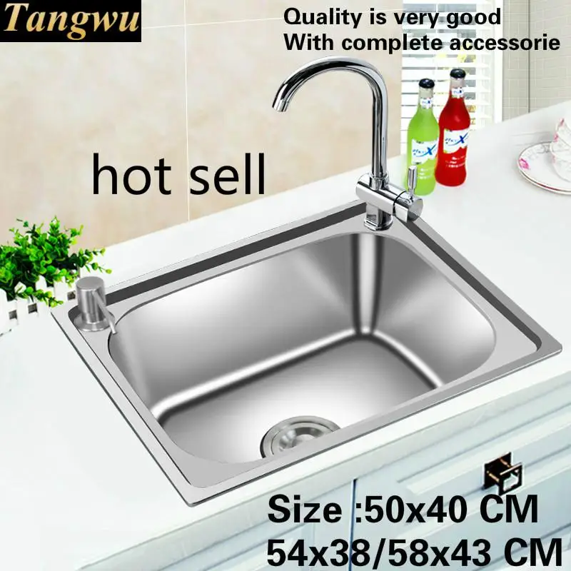 

Free shipping standard mini balcony kitchen single trough sink ordinary 304 stainless steel hot sell 50x40/54x38/58x43 CM