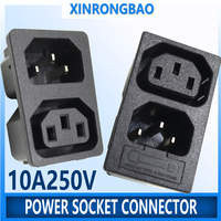 IEC320 C14 Inlet C13 Outlet Electrical Socket Industrial Plug Power Rocker Socket Connector Embedded electrical Panel Receptacle