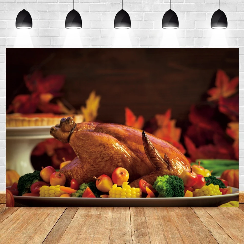 Yeele Thanksgiving Background Autumn Turkey Corn Dining Table Backdrop Baby Photographic Photography Photo Studio Photophone