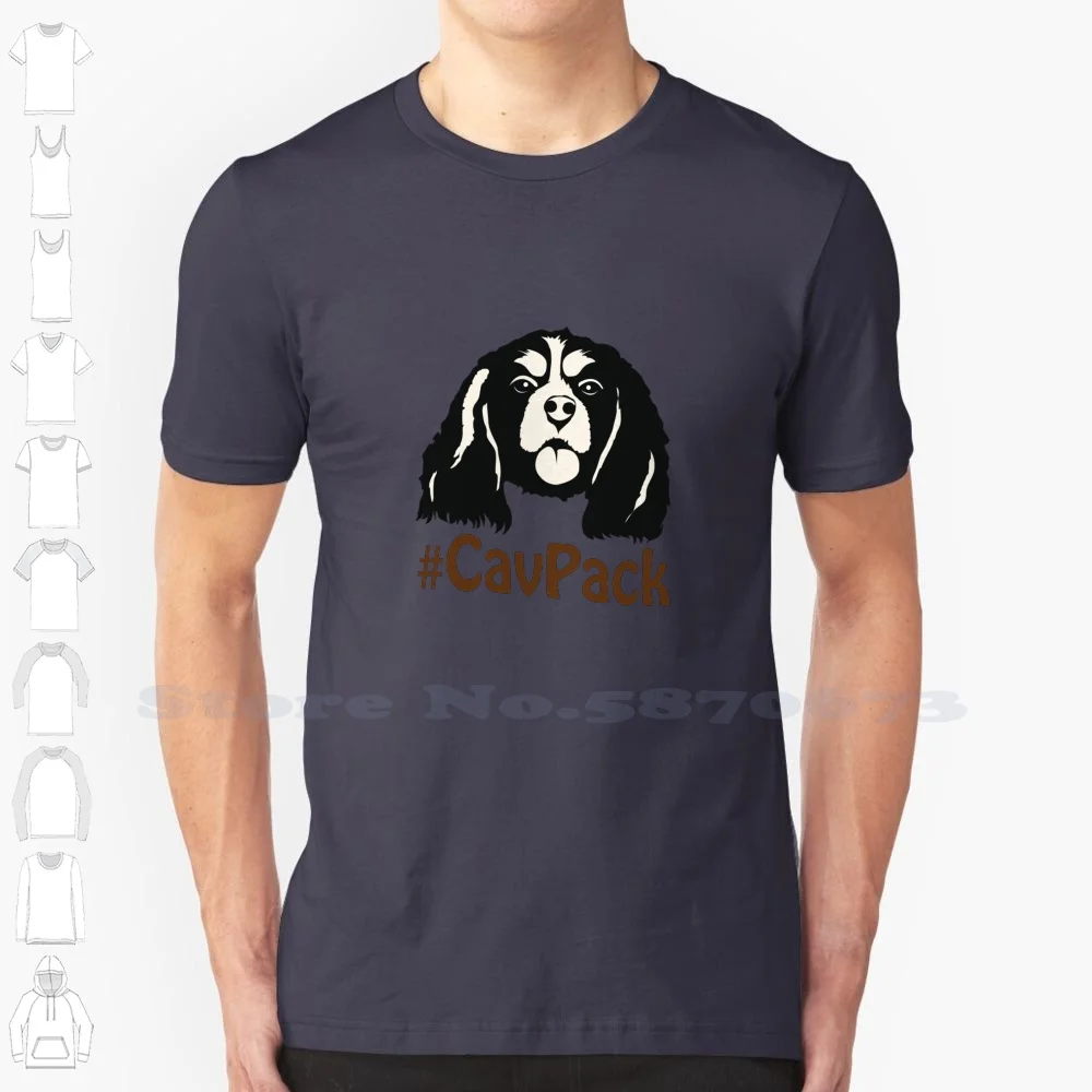 Cavpack Cav Face 100% Cotton T-Shirt Dogs Cavalier King Charles Spaniel Cavpack Cute Adobt Dont Shop Black And Tan White And