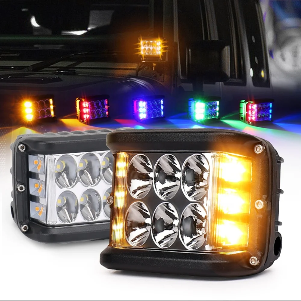 4 Inch 30W Side Shooter Led Work Light Red/Blue/Green/Yellow DRL4'' Pod Light For Truck ATV SUV UTV 4x4 Offroad 2 Pcs