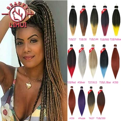 Lihui Ombre Braiding Hair Extensions Synthetic Hair For Braid Easy Hot Water Set Pre Stretched Jumbo Braid Hair