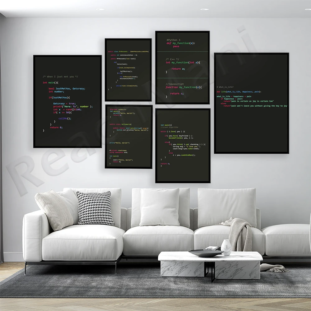 مبرمج JHTML5 بيثون جافا SQL طلاء جدران قماش المشارك الطباعة مكتب اللوحة غرفة المعيشة المنزلي الديكور اللوحة #2