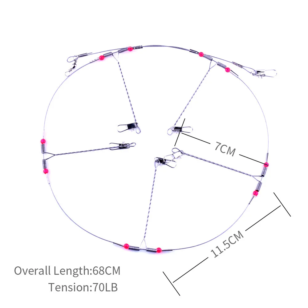 WDAIREN-anzuelos de pesca antibobinado de 1-5 cuerdas giratorias, aparejos de acero, anzuelos conductores de alambre, anzuelos de acero de alta
