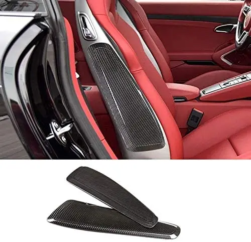 

Car Interior Accessories Seat Side Trim Panel Seat Handle Real Carbon Fiber Sticker For Porsche 718 2016 2017 2018 911 2010~2017