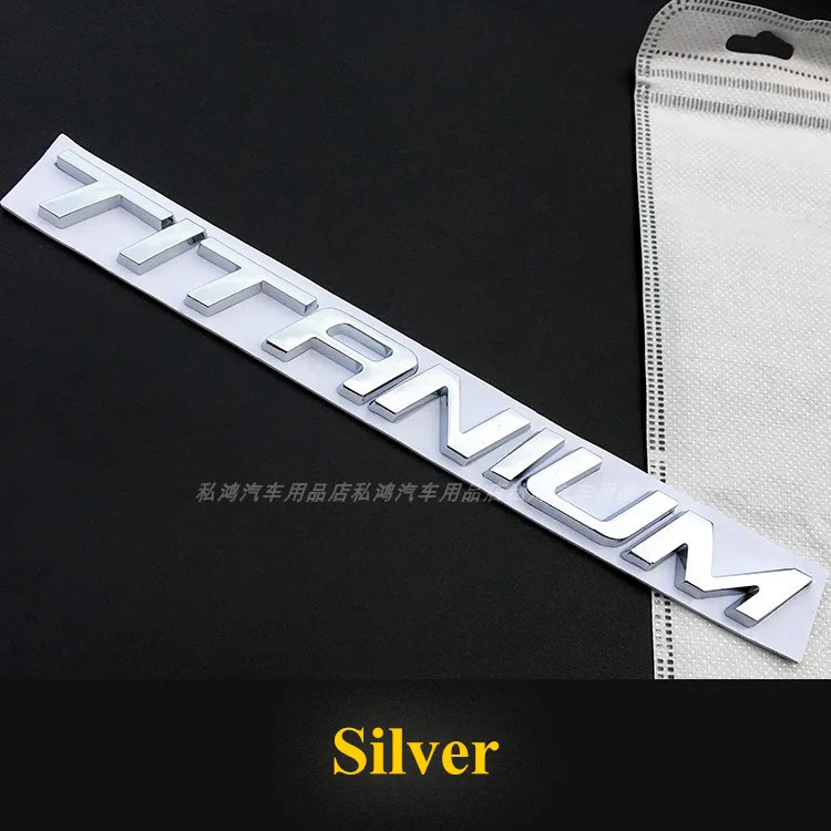 3D Metal TITANIUM V6 S Car Rear Trunk Emblem chrome Badge Sticker Decals for Ford Mondeo Taurus Ecosport Kuga Edge Explorer